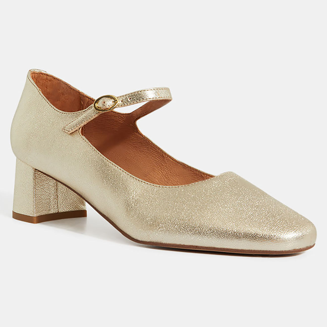 Galeries Lafayette Babies en Cuir platine - Talon 4.5 cm