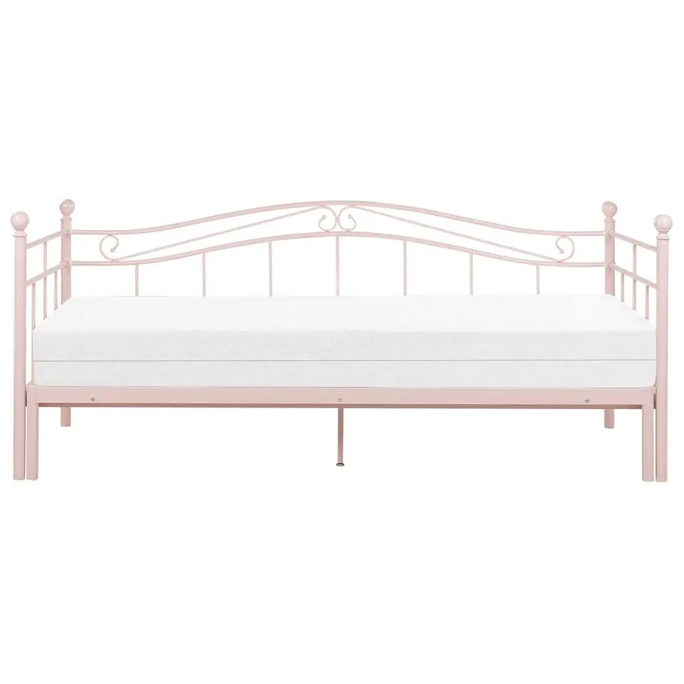 TULLE - Eenpersoonsbed - Roze - 90 x 200 cm - Metaal