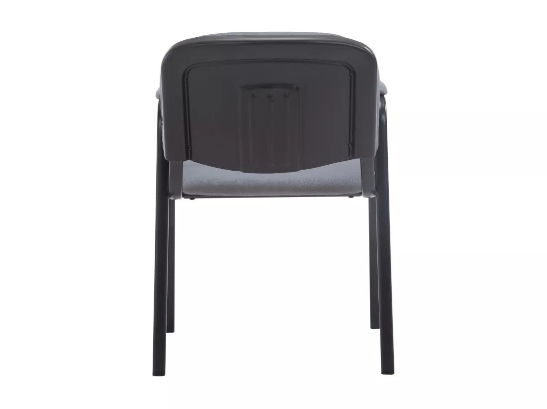 Chaise de conférence - Tissu & Métal noir mat - Gris - Ken Pro