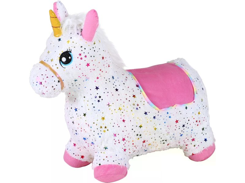 Knorrtoys Hüpftier Einhorn bunt inklusive Luftpumpe Aufblasbares Hüpfspielzeug