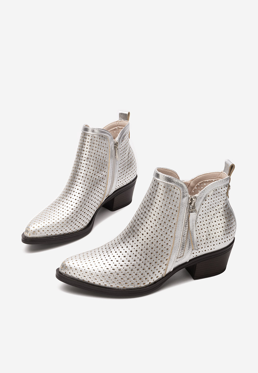 Bottines à gros talon argent Larivinne