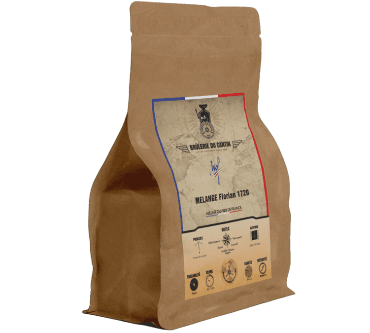 250g Café en grain Mélange Florian 1720 100% arabica - Brûlerie du Cantin