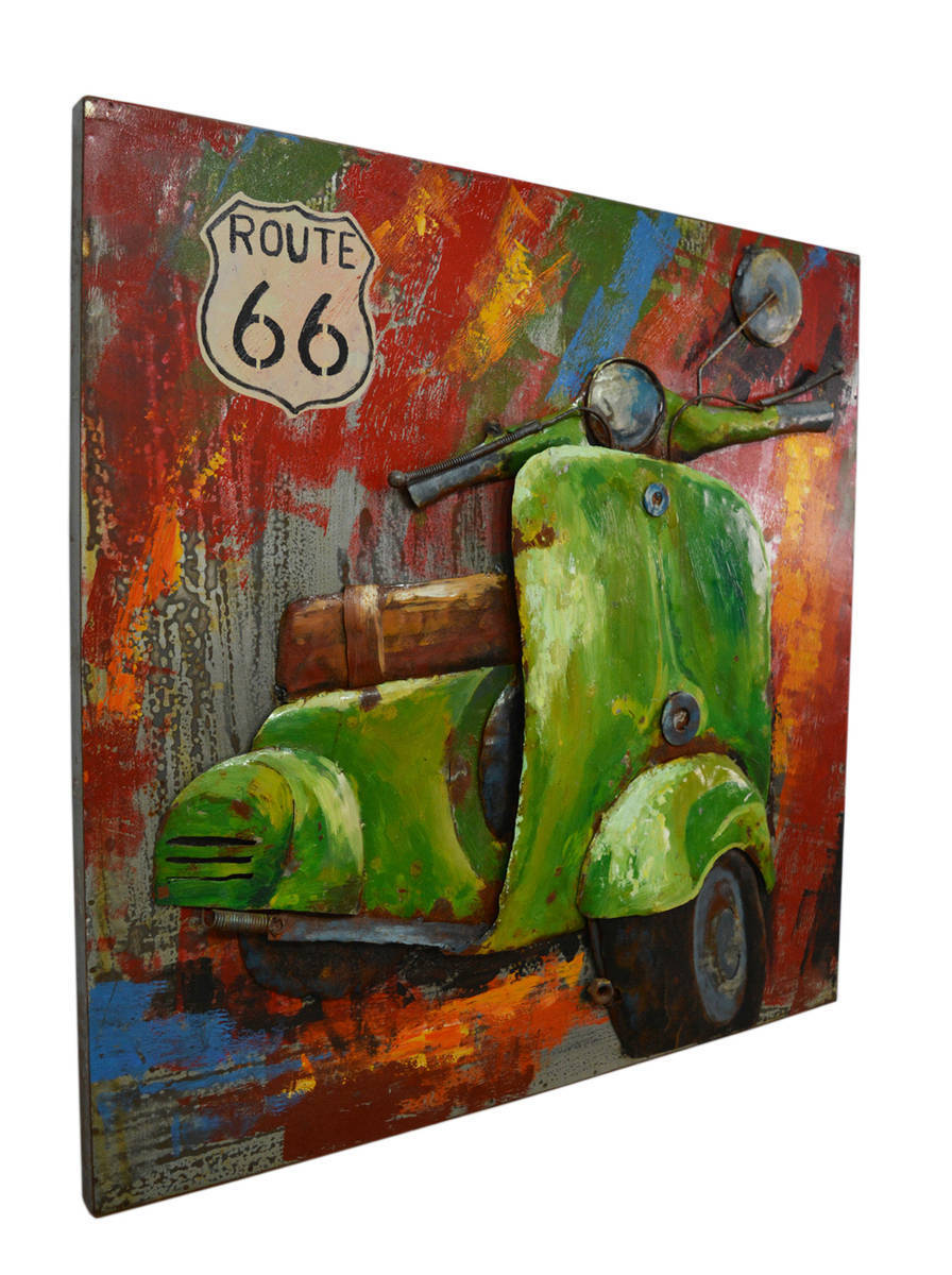 Wandbild MOTORROLLER - Metall - 80x80 cm