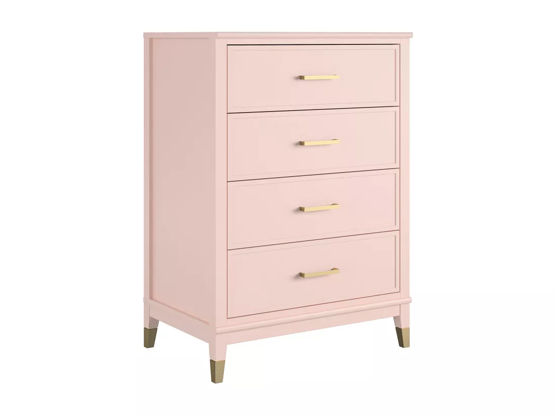 Westerleigh | Commode à 4 tiroirs en MDF rose