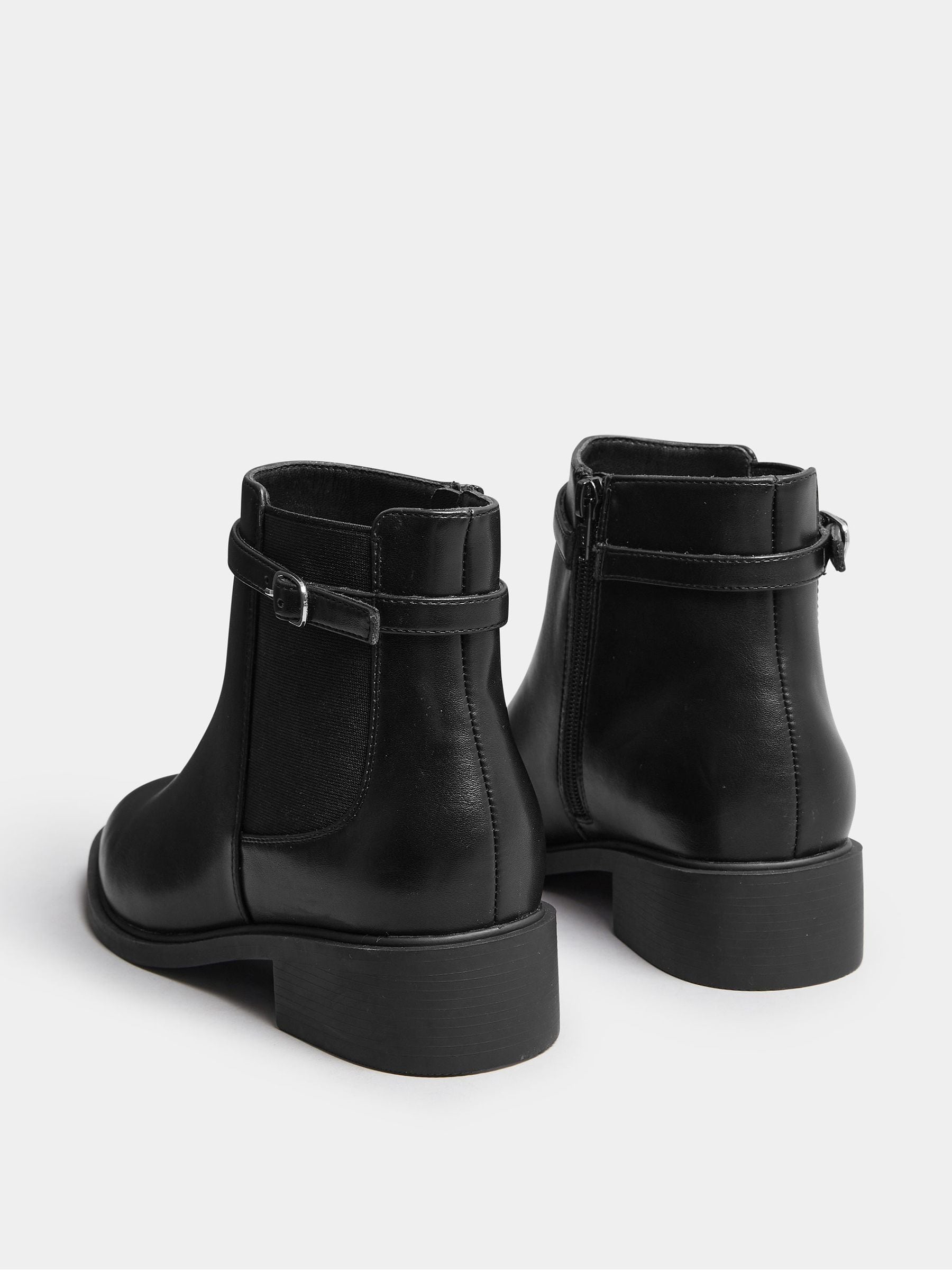 Zwart - Yours Curve Buckle Elastic Boots