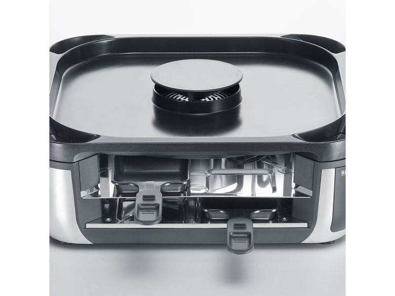 Severin Racletteofen RG 2379 Smokeless 8 Personen Rauchreduzierter Raclette-Grill mit 1900 W Leistung