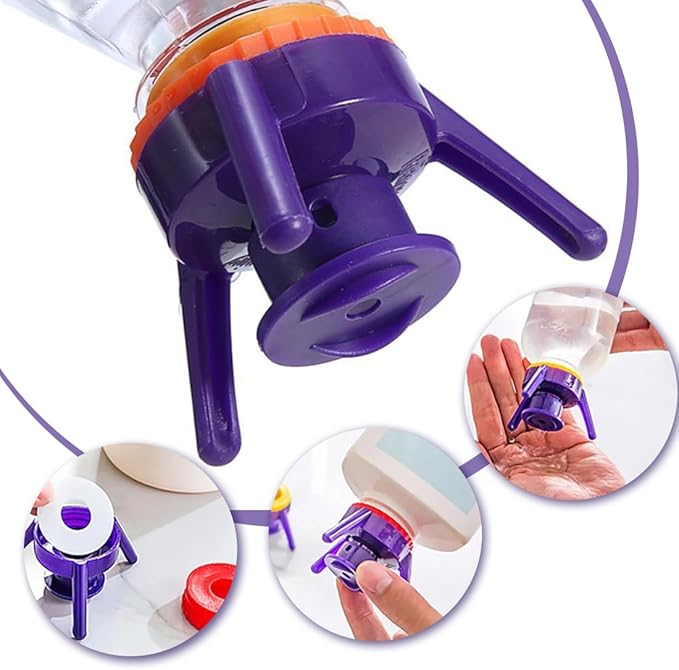 (3er Set) Auslaufsicherer Flaschen Aufsatz Umgekehrter Wasserflaschen Halter Flüssigkeiten Spender für Küche / Badezimmer - Bunt