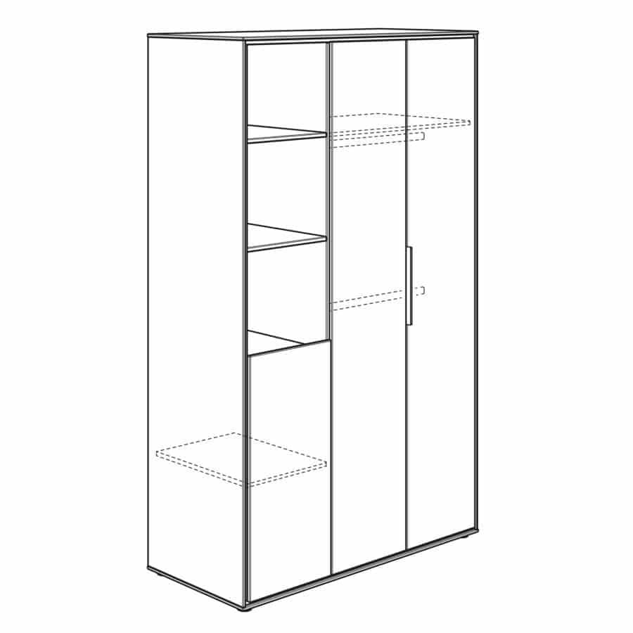 PAIDI Kinder-Drehtürenschrank LIEVEN weiß/ braun