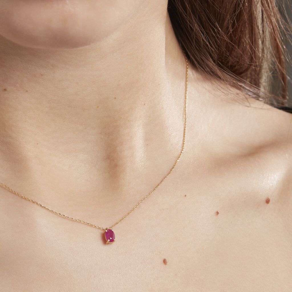 Collier Ovale Or Jaune Rubis