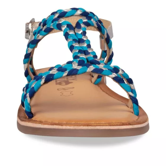 Sandales BLEU LOVELY SKULL CUIR