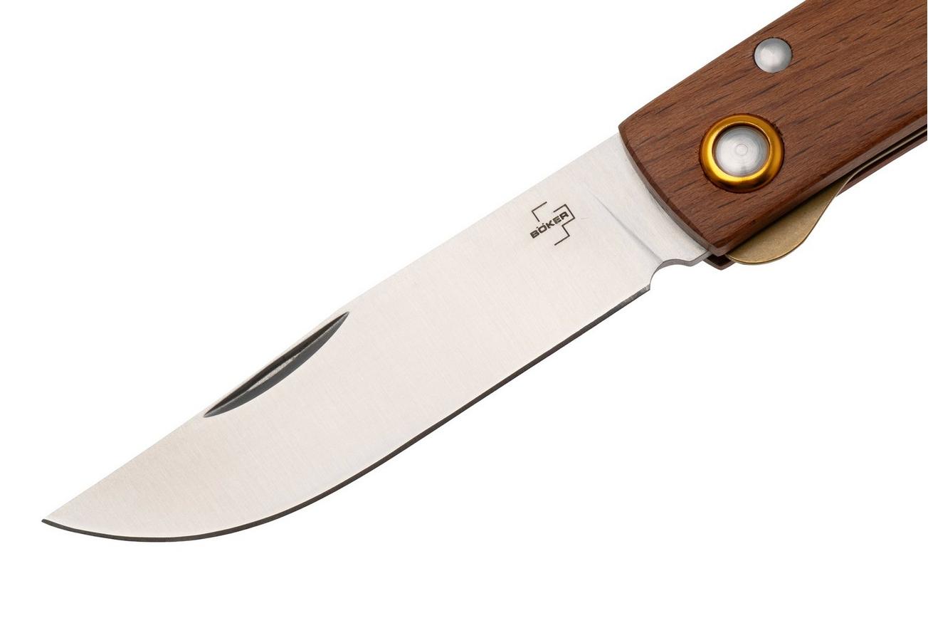 Böker Plus Rusticus Medium 01BP0041, Satin 420 Stainless Steel, Brown Wood zakmes