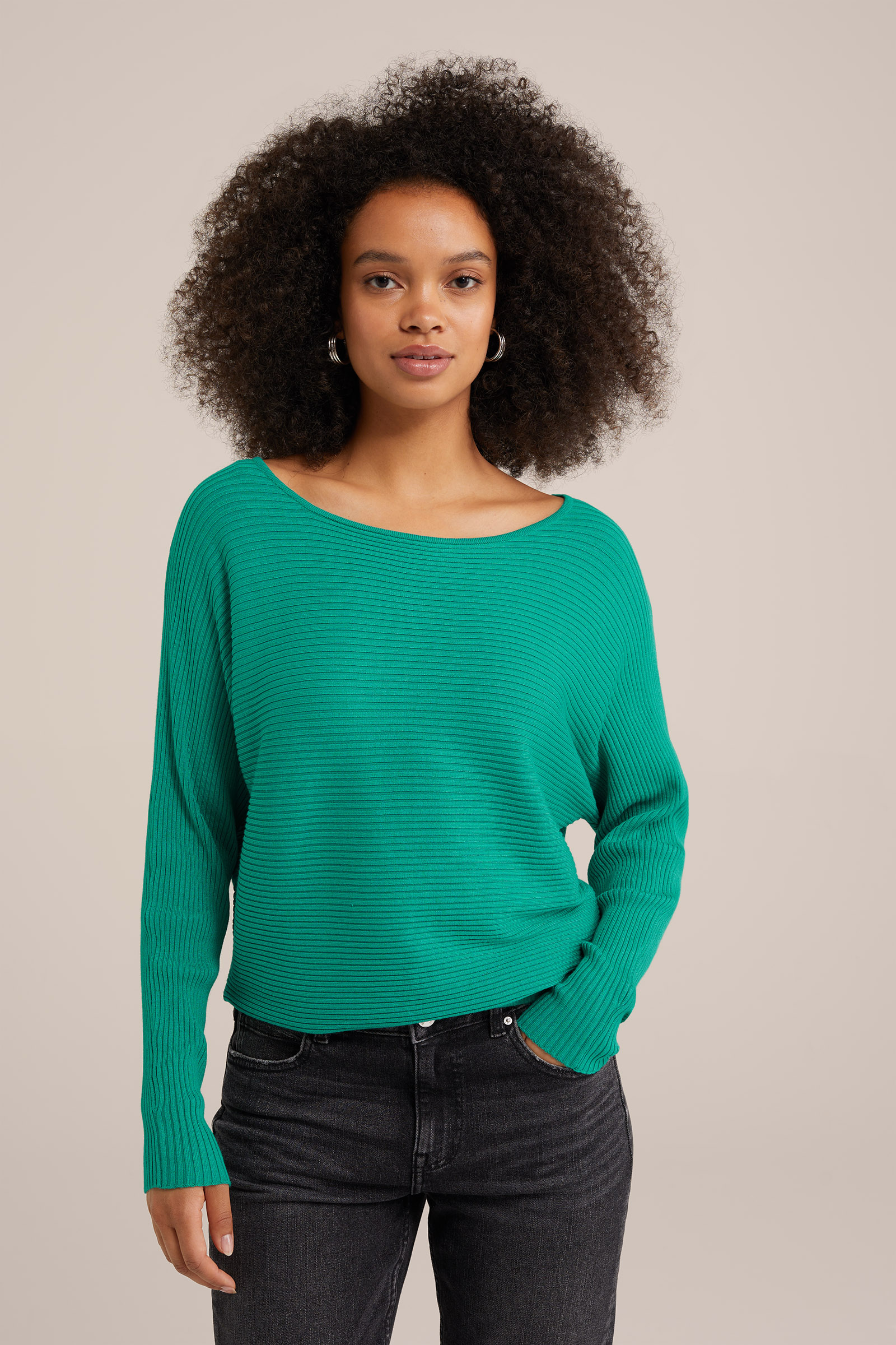 geribde trui WE Fashion Felgroen