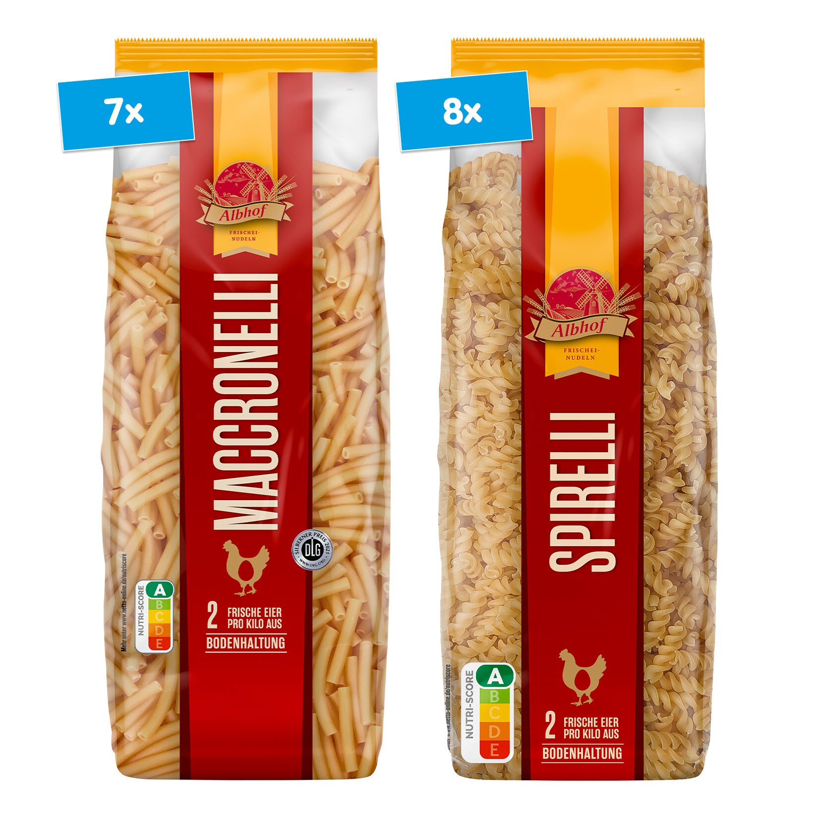 Albhof Frischei-Nudeln 500 g, verschiedene Sorten, 15er Pack