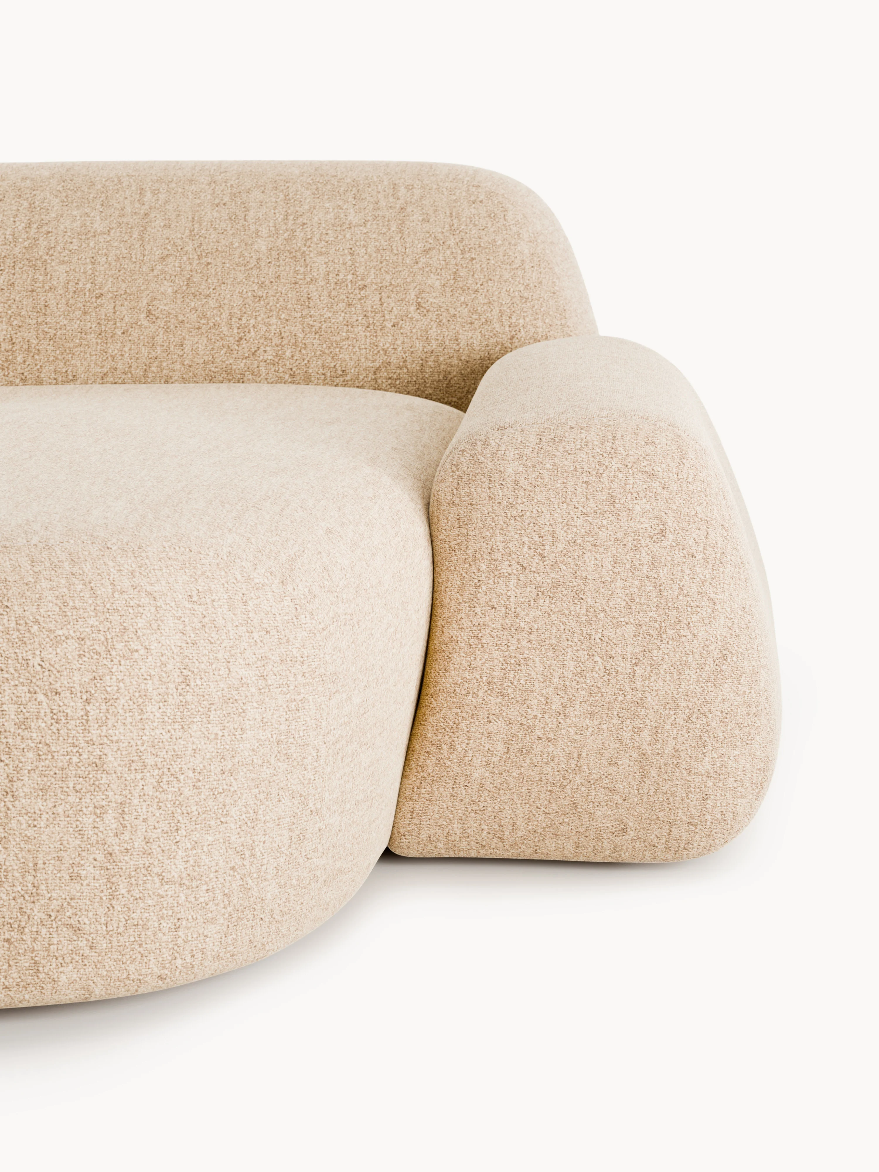 Modulaire bouclé hoekbank Wolke (3-zits)