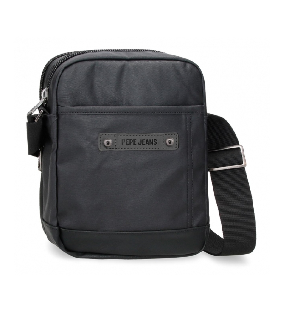 Bolsa de ombro Pepe Jeans Hatfield com dois compartimentos, preta