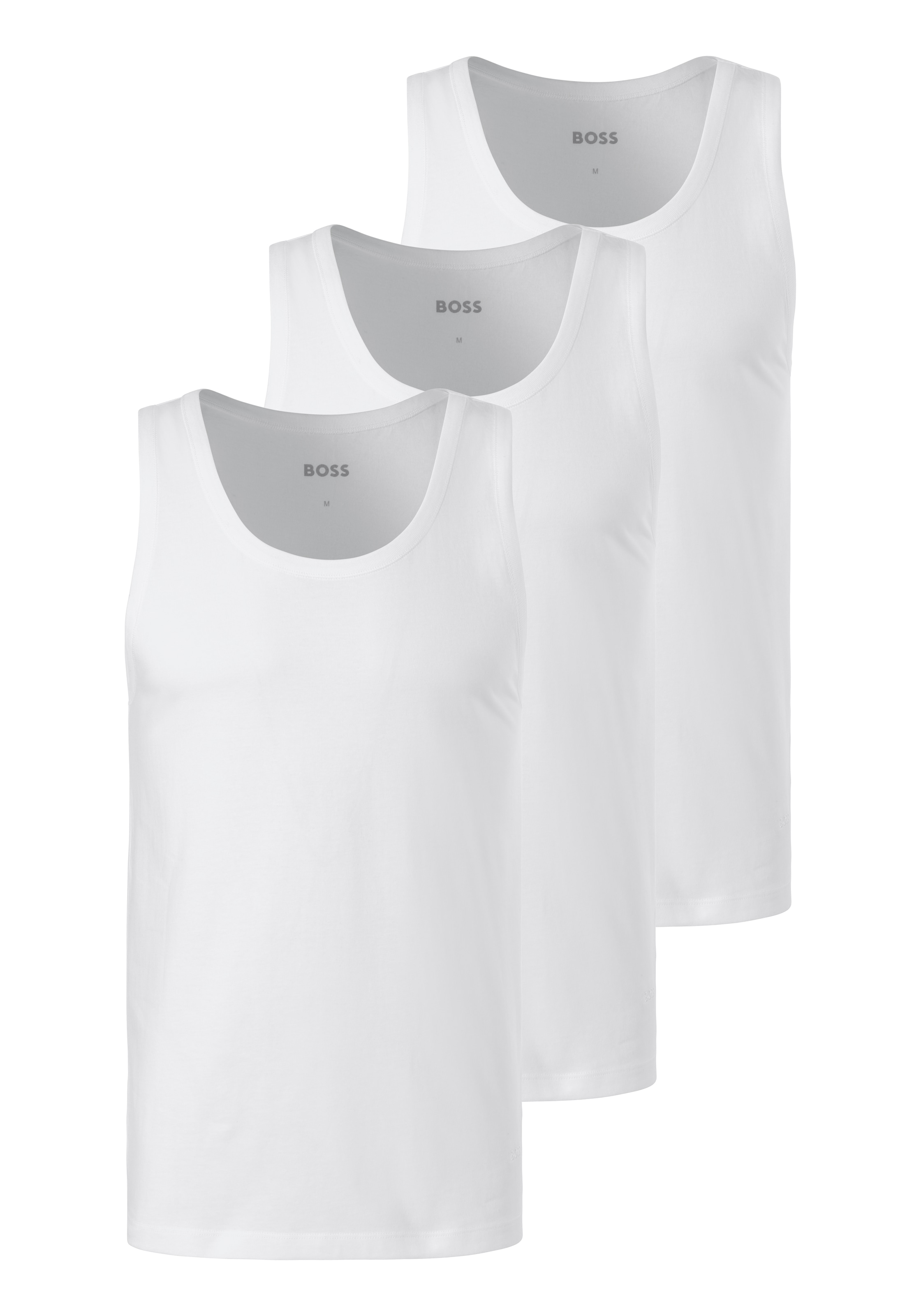 BOSS Unterhemd »Tank Top 3P CO« Packung, 3 Stk. tlg., mit Rippbündchen