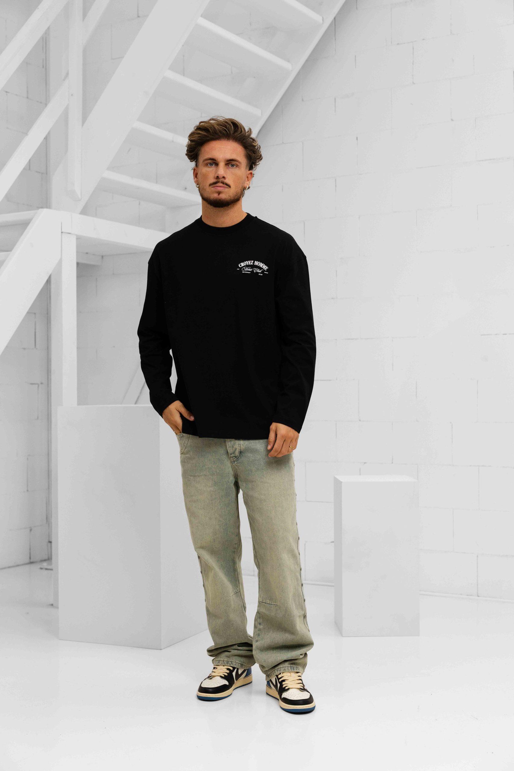 Croyez Artist Club Longsleeve T-Shirt Heren Zwart