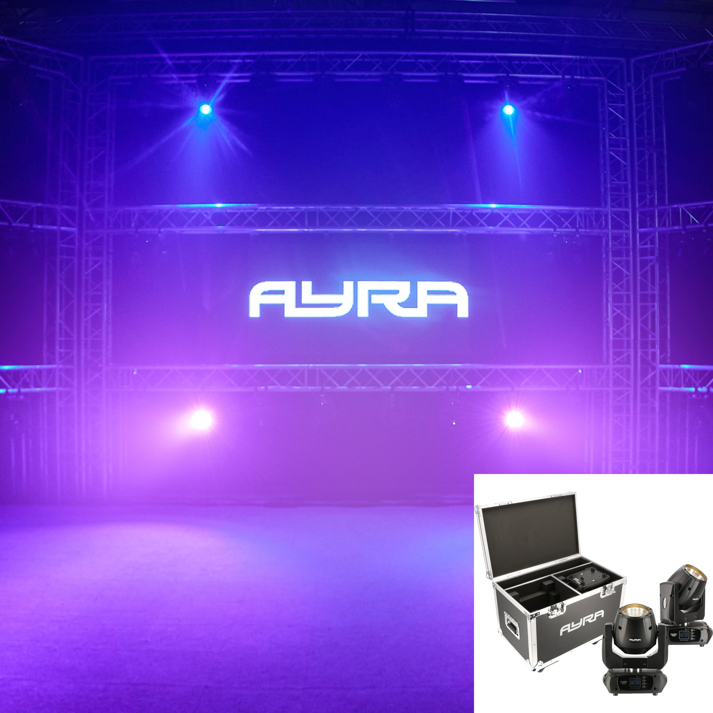 Ayra Vision 150 Wash LED movinghead set inclusief flightcase