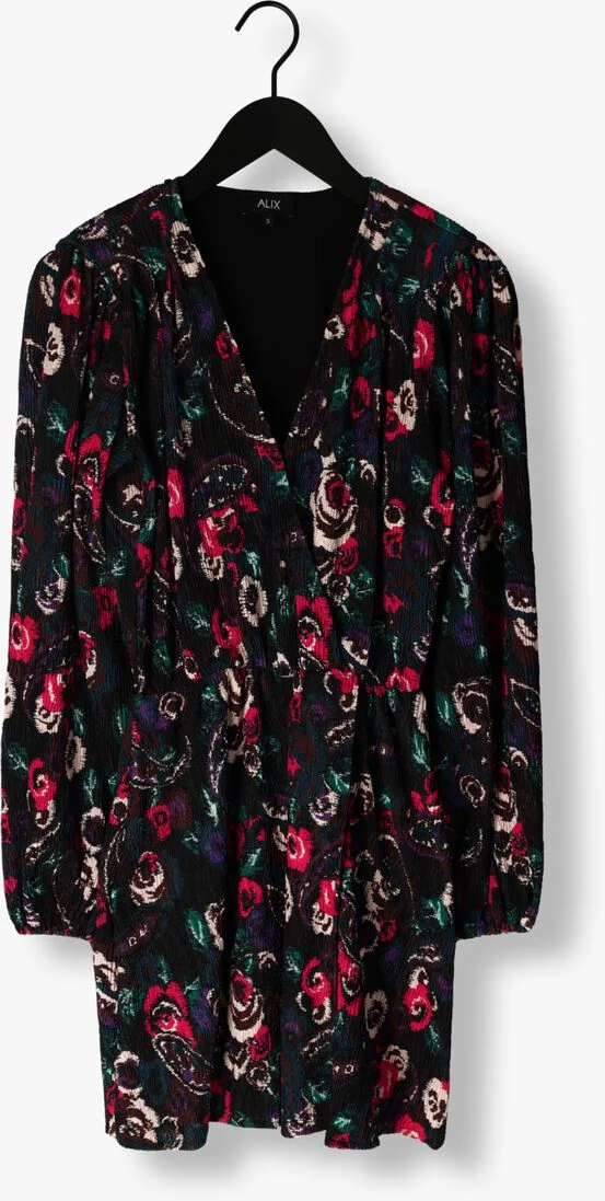 ALIX THE LABEL zwarte alix the label mini jurk paisley flower dress