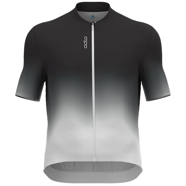 Maillot vélo ODLO ZEROWEIGHT CHILL-TEC PRINT S/U COLLAR S/S FULL ZIP BLACK
