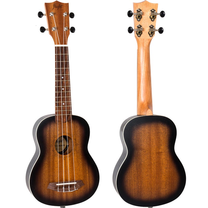 Flight Gemstone Series NUS380 Amber sopraan ukelele met gigbag