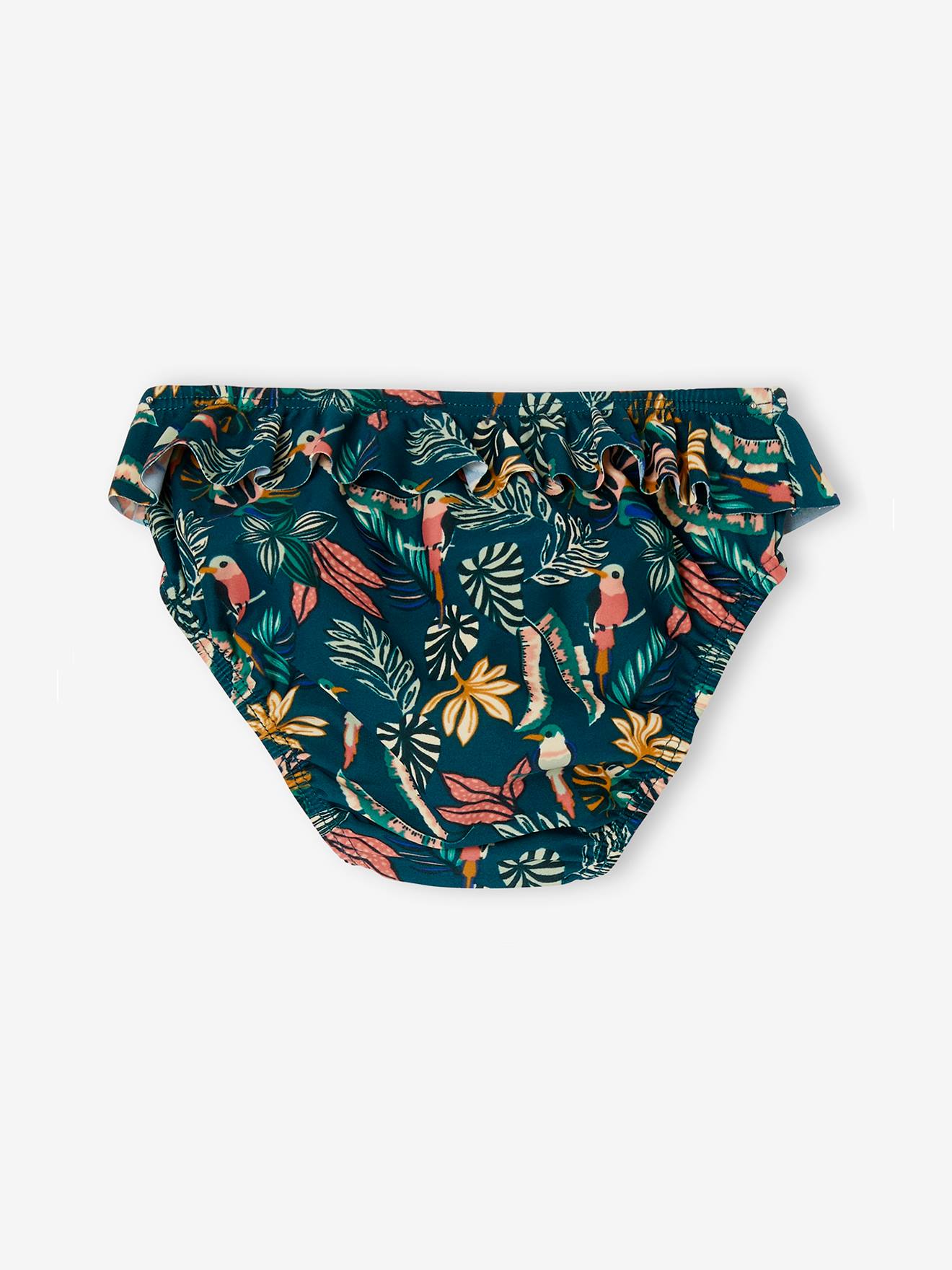 Calcinha de biquíni verde estampada para bebê