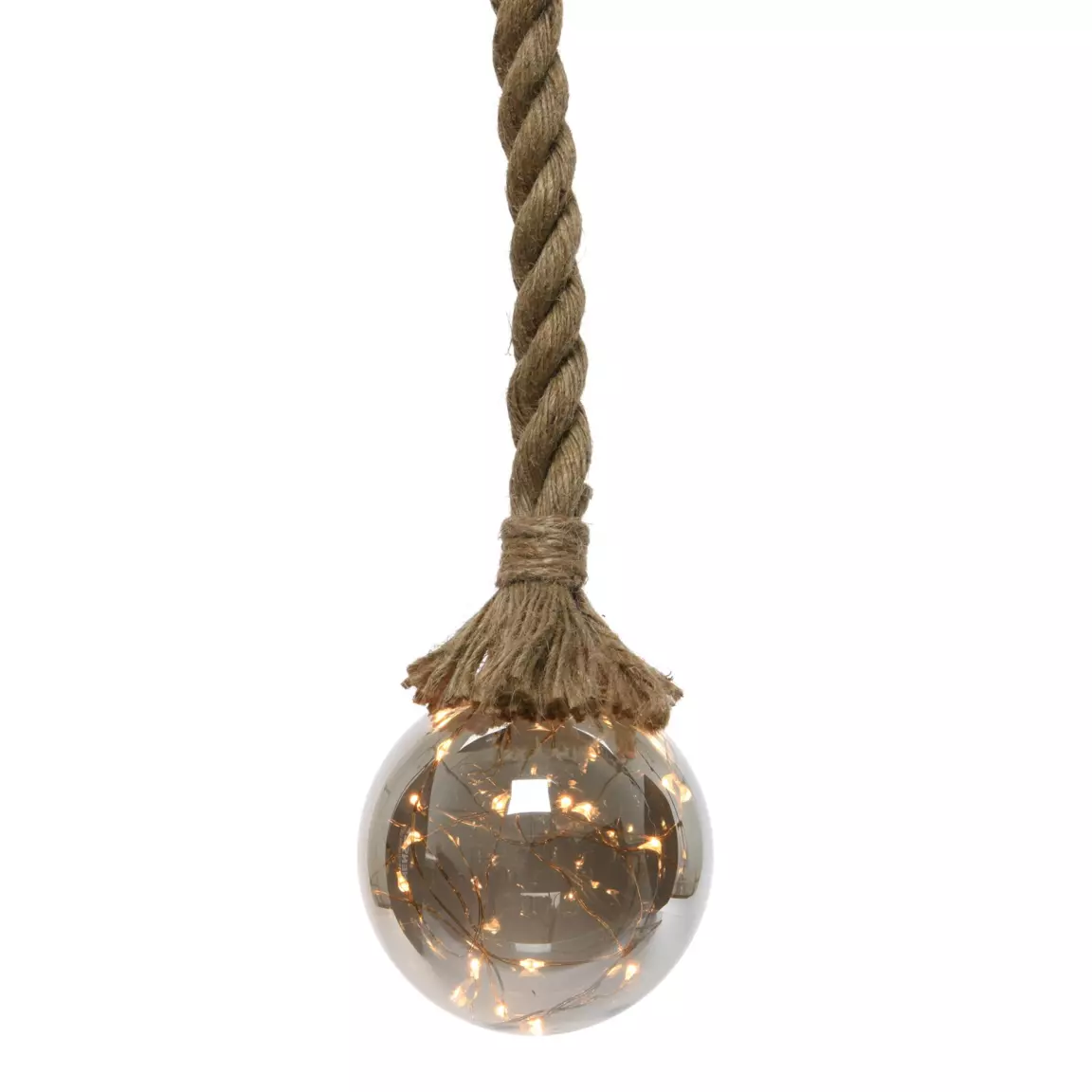 Suspension lumineuse à piles 30 LED (D14 cm) Boule de Noël ambrée Blanc chaud