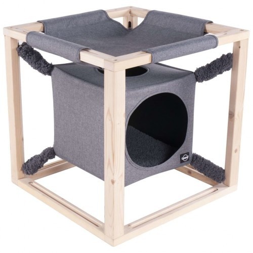 Cama tipo rede Catcube para gatos, cinza