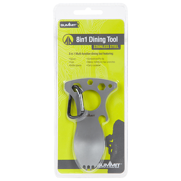 TASCHENBESTECK 8 in 1 Edelstahl mit Karabiner