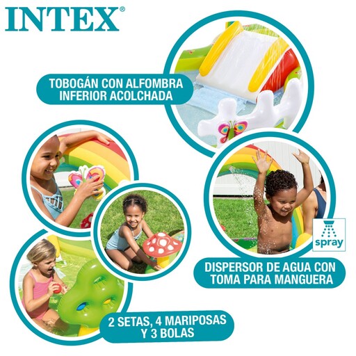 Centro de jogos aquáticos Intex Garden com escorregador