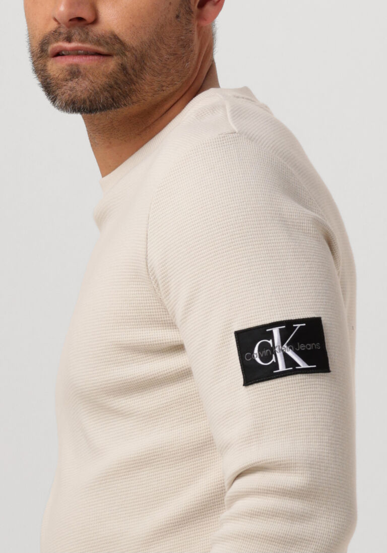 CALVIN KLEIN zand calvin klein trui waffle ls tee