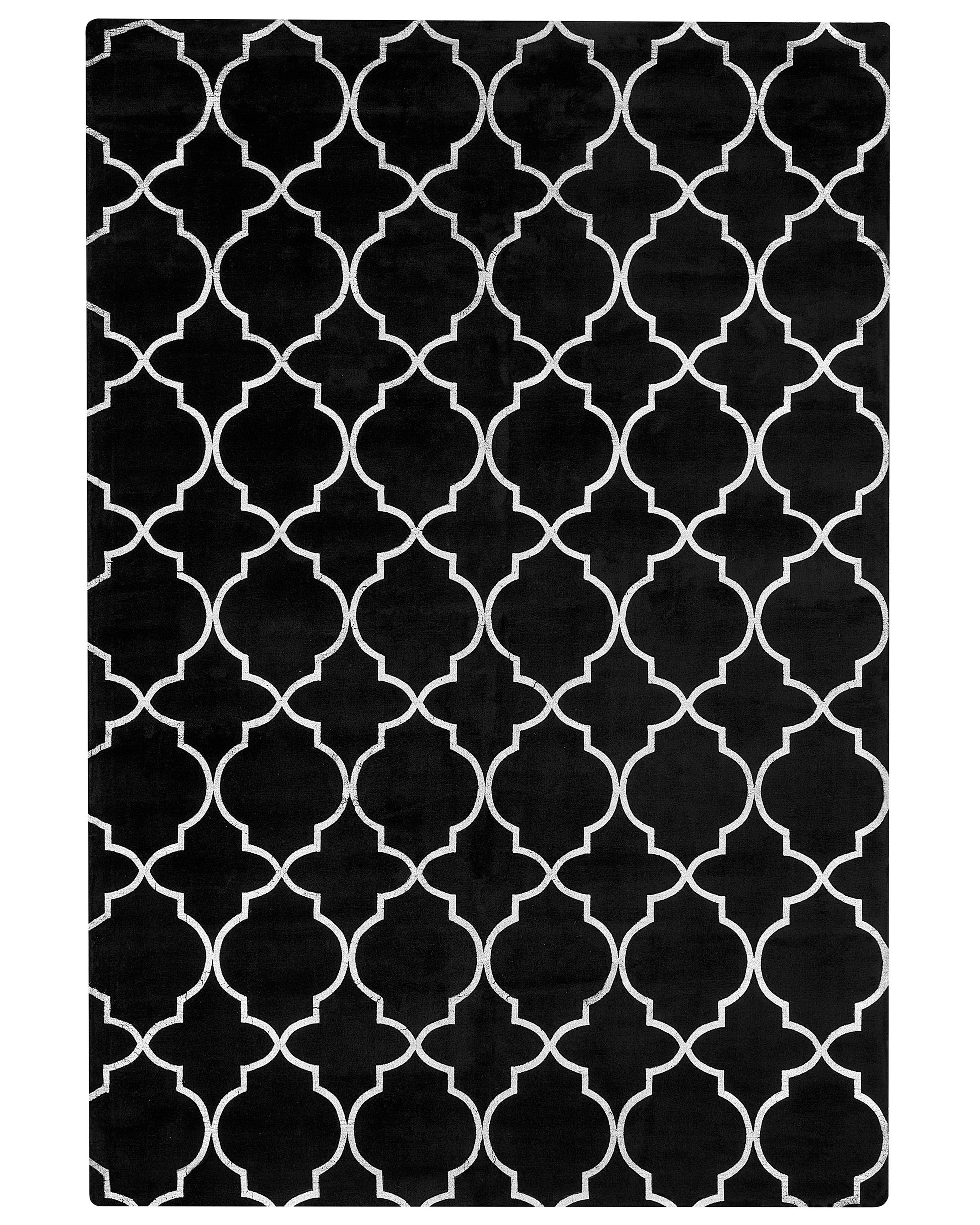 Vloerkleed YELKI Zwart 140 x 200 cm Viscose