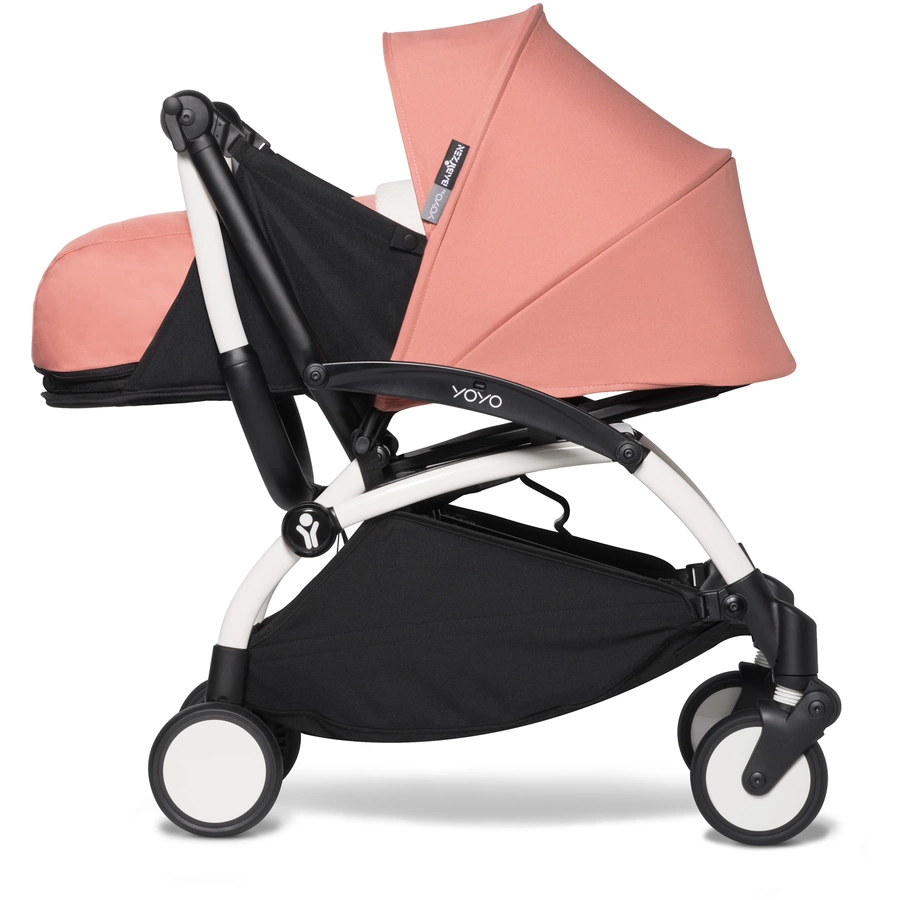 BABYZEN Kinderwagen YOYO2 0+ White mit Neugeborenenaufsatz Ginger