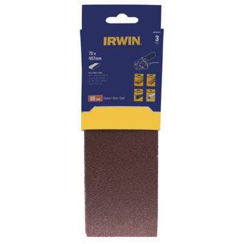 Irwin schuurband 75 x 457 mm K80 voor B+D KA86/88, 3 stuks