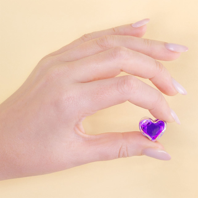 Bague en verre soufflé - Coeur Nano transparent