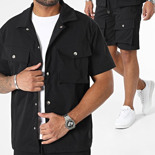 Ensemble Chemise Manches Courtes Et Short Jogging Noir