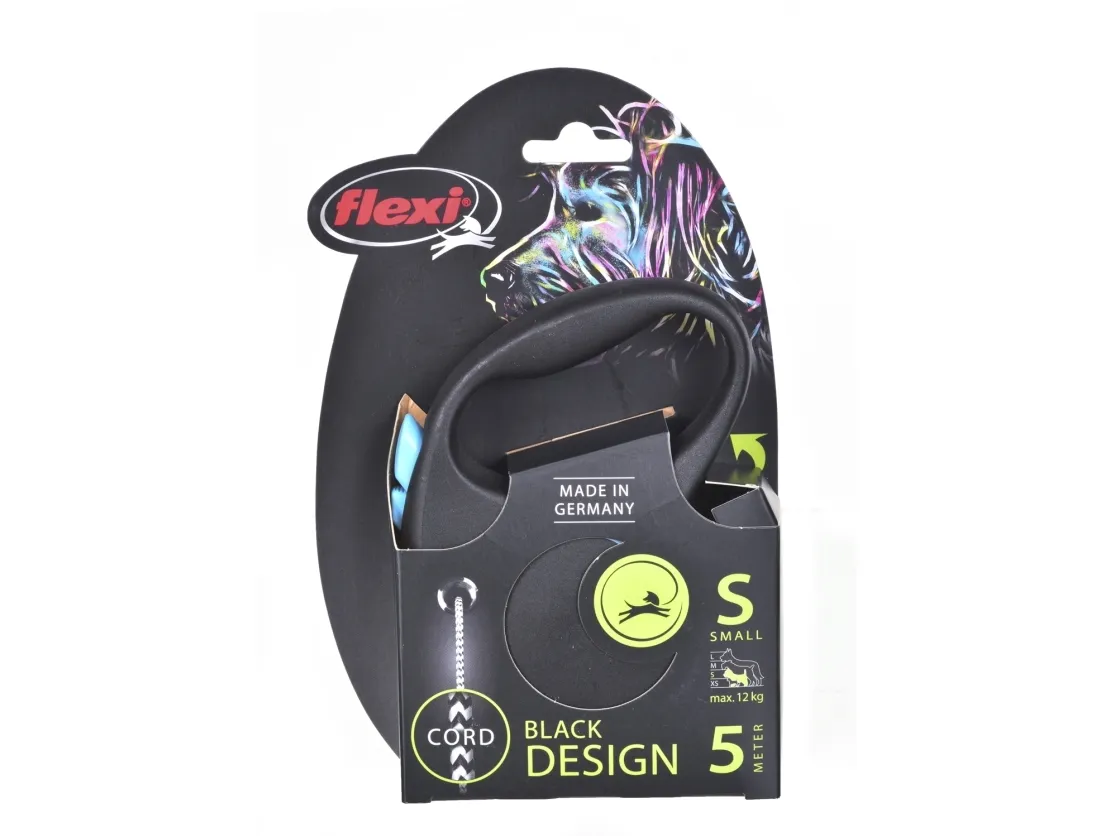 flexi Black Design S bånd 5 m, 15 kg, sort