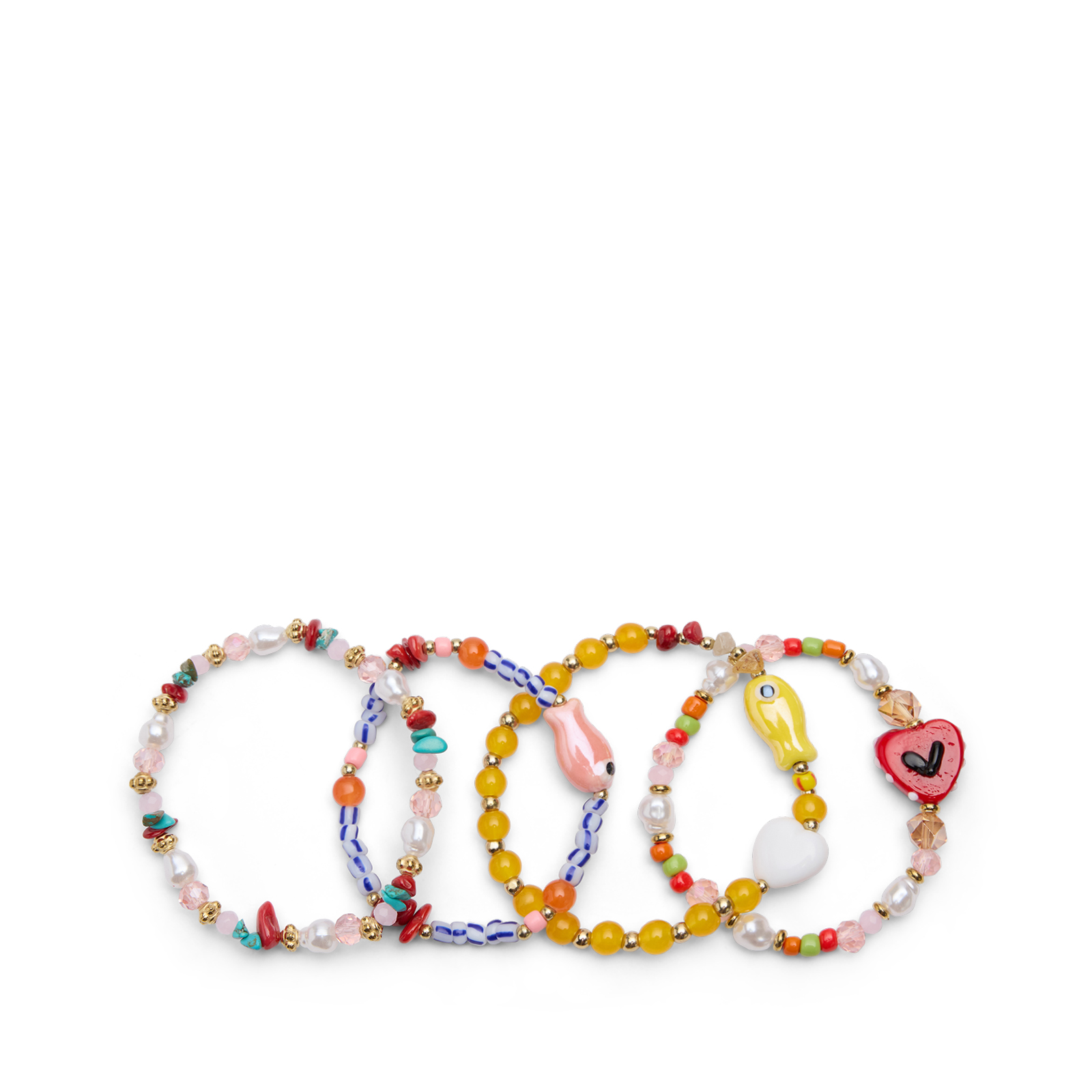Multicolor 4-pack kralenarmbanden