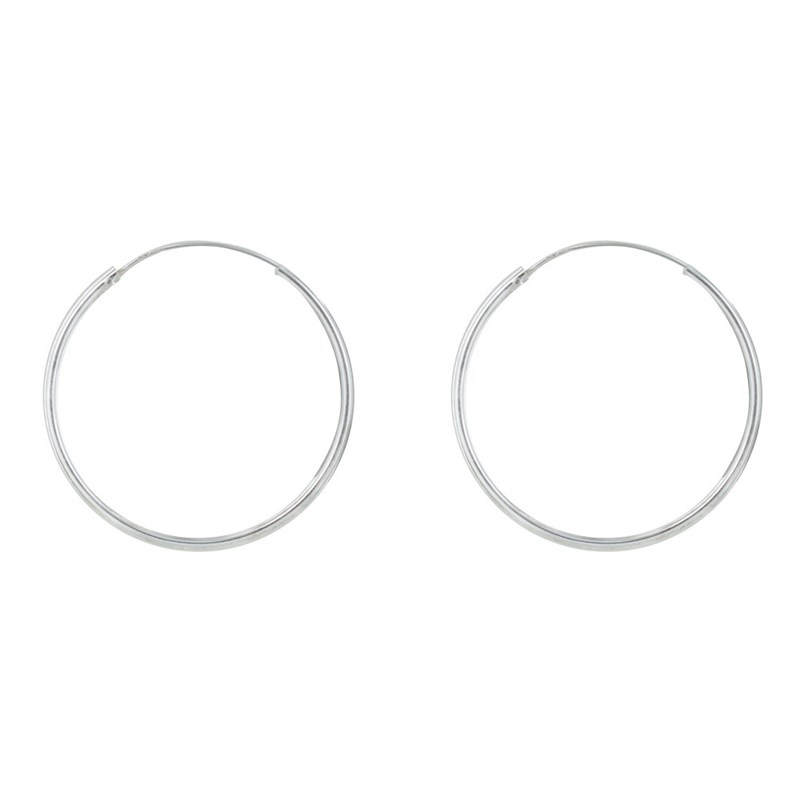 Boucles d'Oreilles Argent Très Fines Créoles 3cm