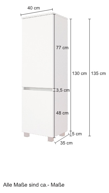 welltime Midischrank »Kaunas« 40 cm breit, Soft-Close-Funktion