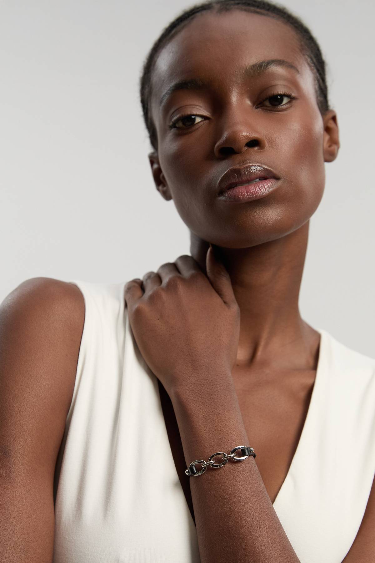 KarenMillen Bracelet En Cuir À Maillons