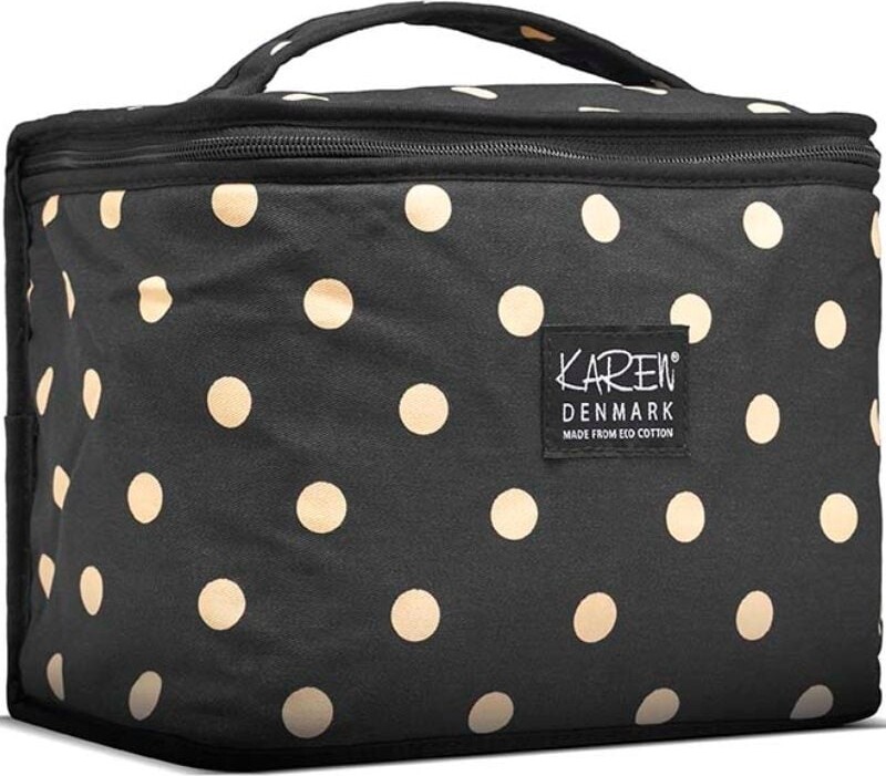Beauty Box Toilettaske - Karen - Sort Med Prikker