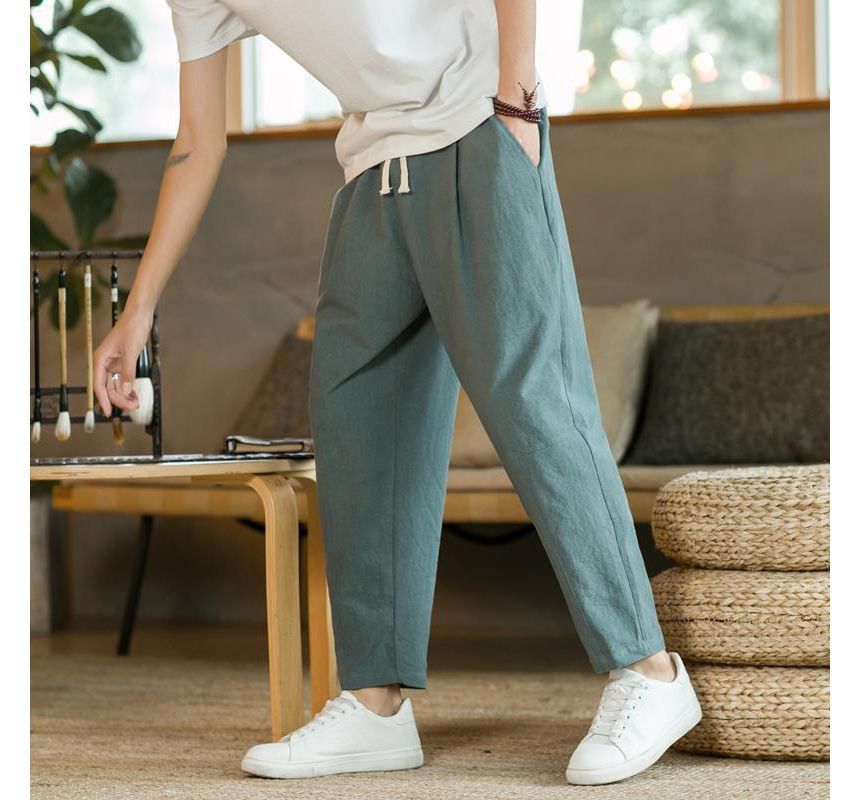 Phoneus - Rechte broek met trekkoord in de taille