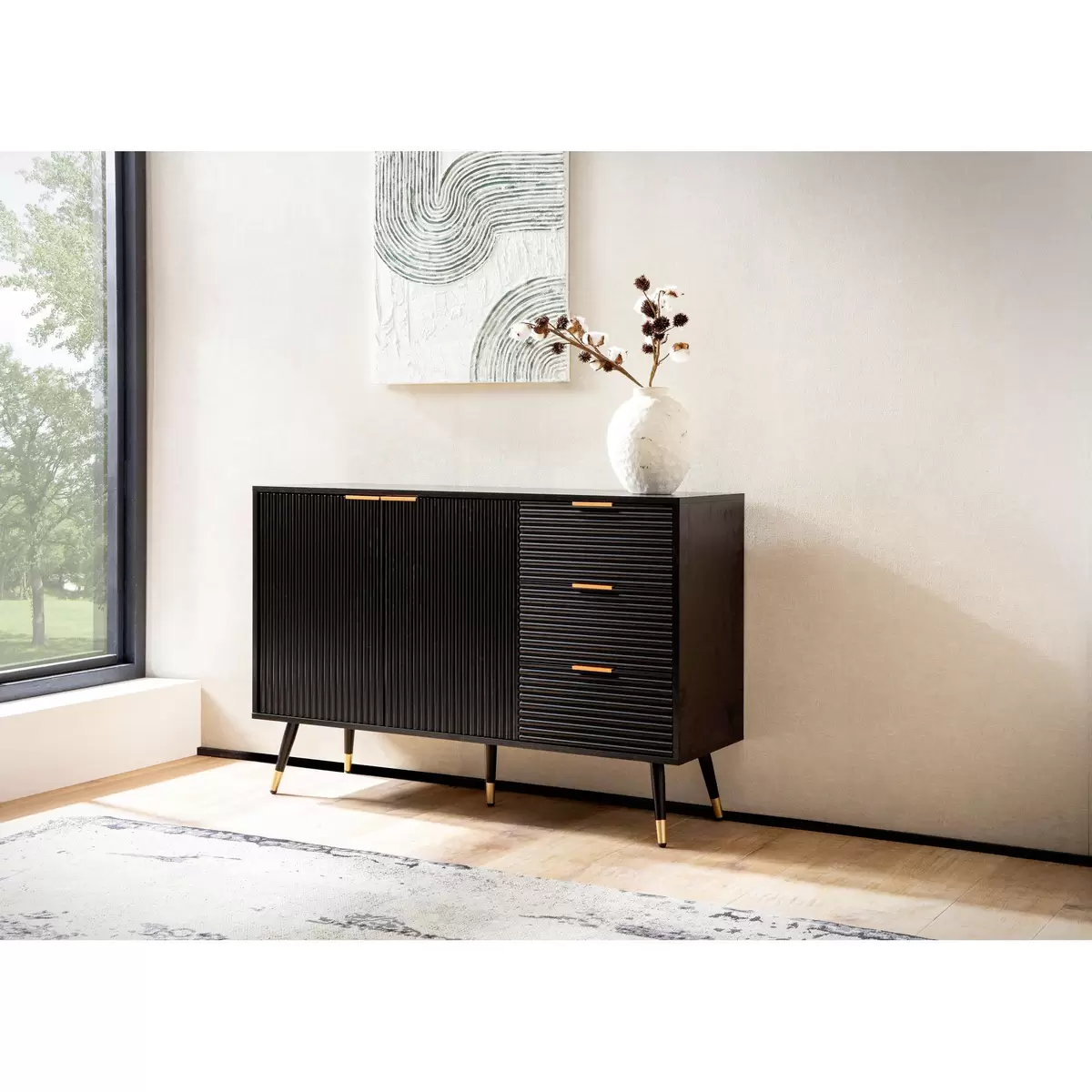 Sideboard Sesma gold,schwarz
