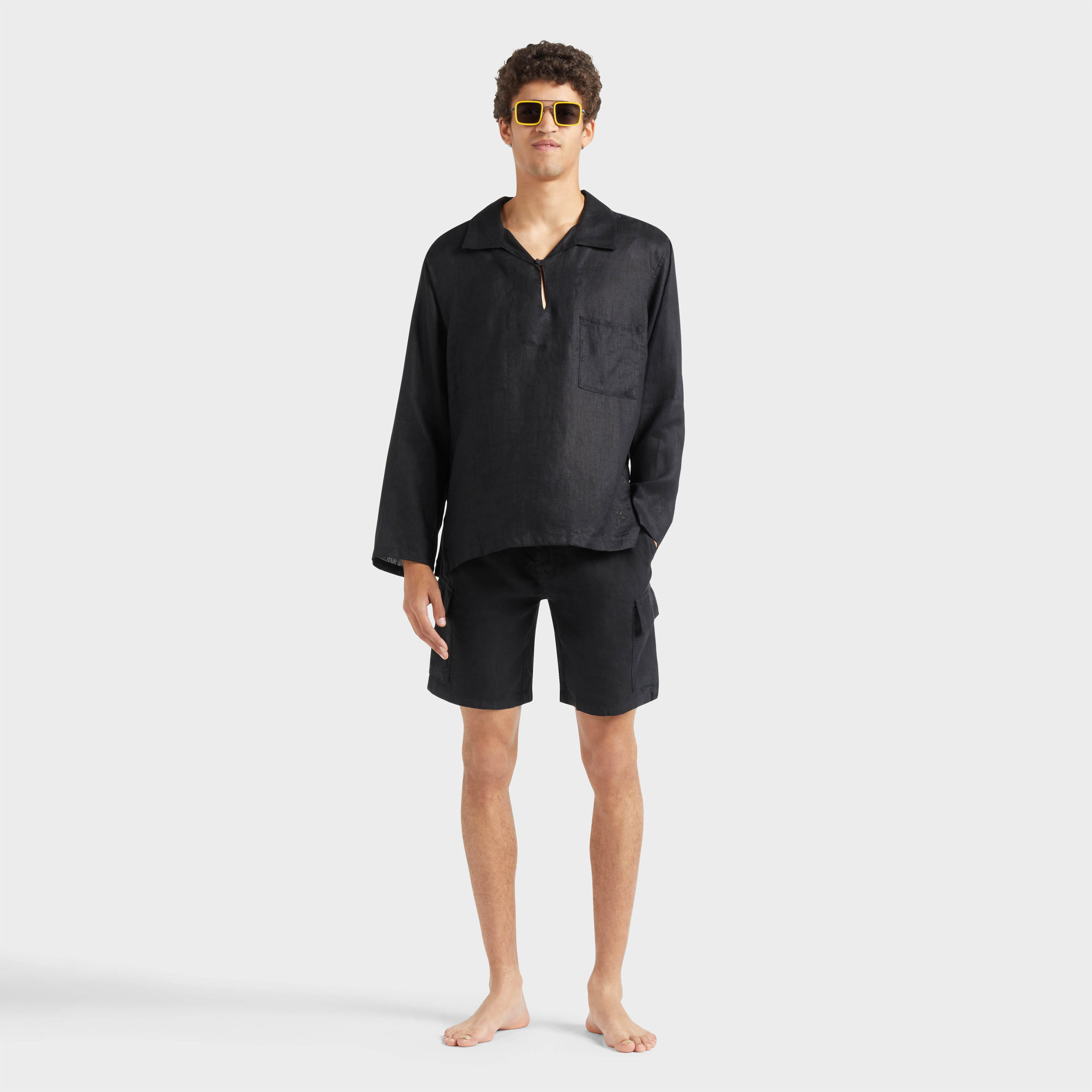 Bermuda en lin homme uni | Site Vilebrequin | BAIU3U01