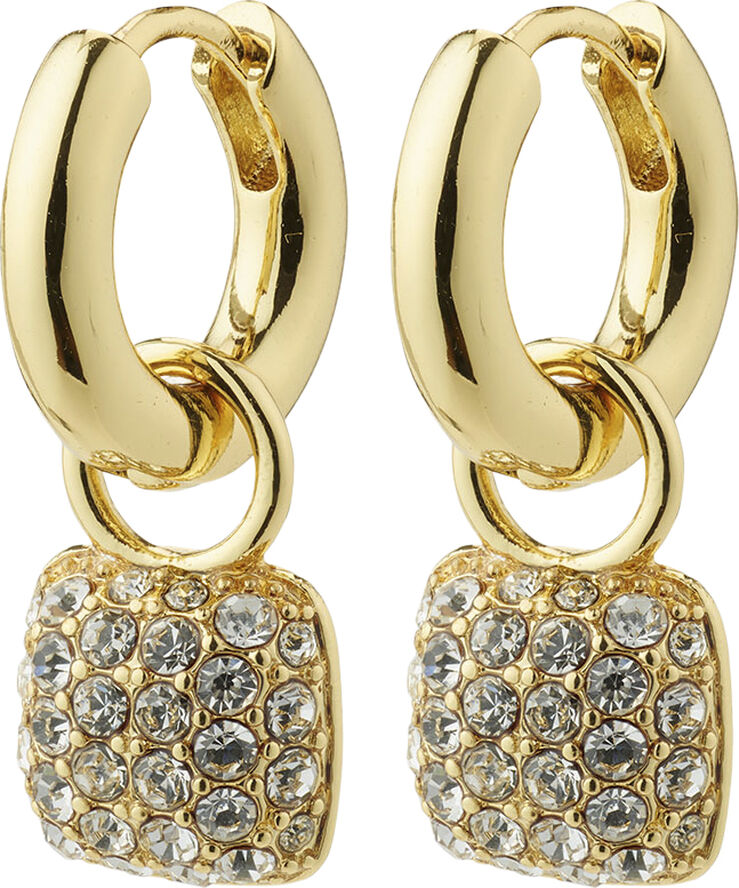 Pilgrim CINDY recycled crystal hoop earrings gold-plated Guld