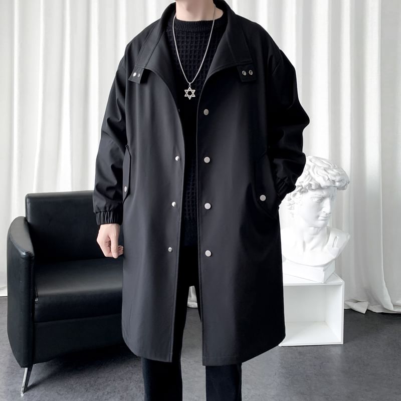 Bay Go Mall - Trenchcoat met opstaande kraag en enkele rij knopen