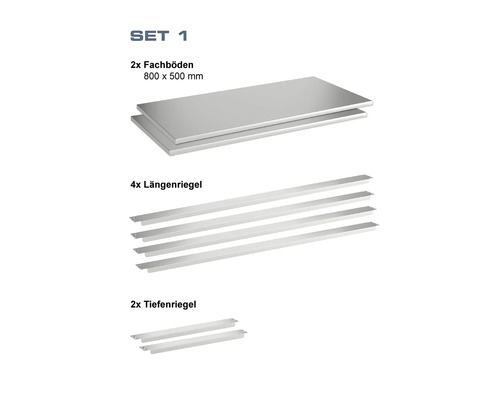 Vario-plankenset Schulte 80x50 cm incl. 4x lengterails en 2x diepterails verzinkt insteeksysteem