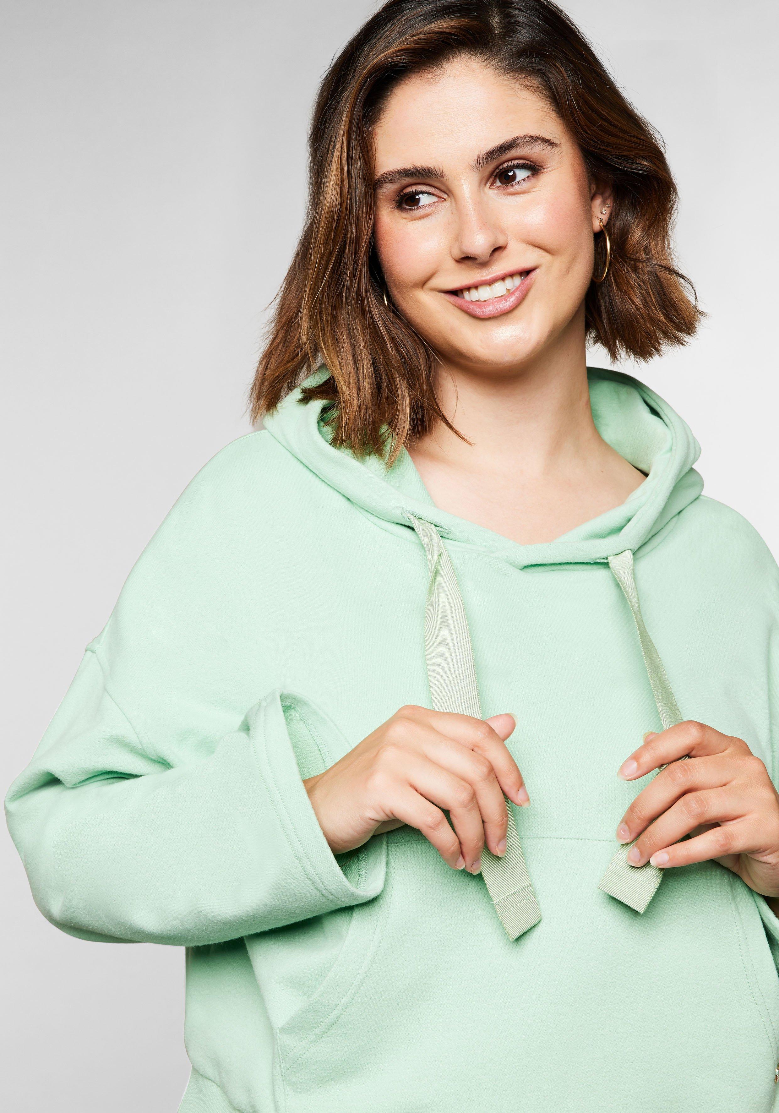 Kapuzensweatshirt in kurzer, weiter Form