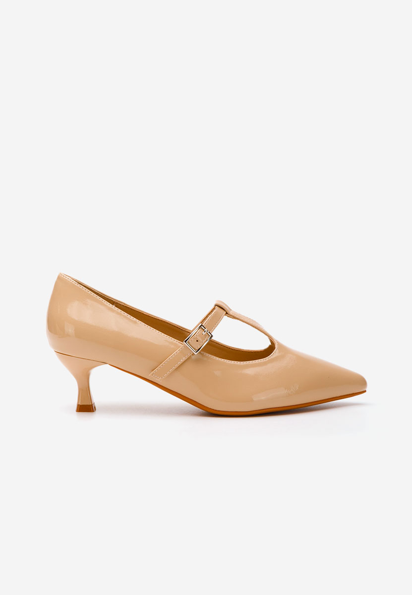 Chaussures à talon fin beige Caty